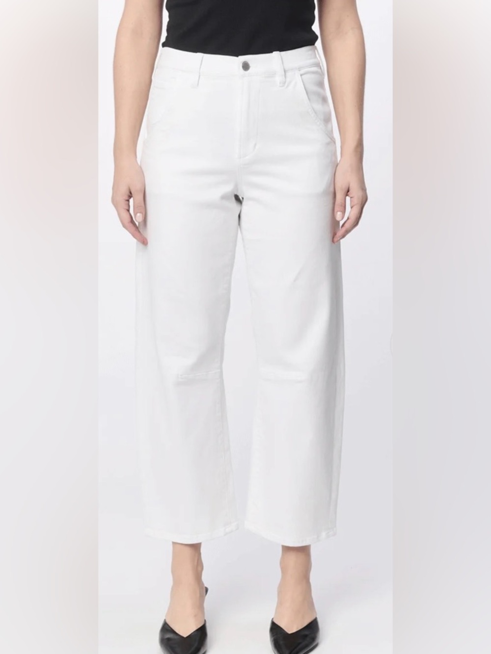 NWT Dear John White High-Rise Barrel Jeans